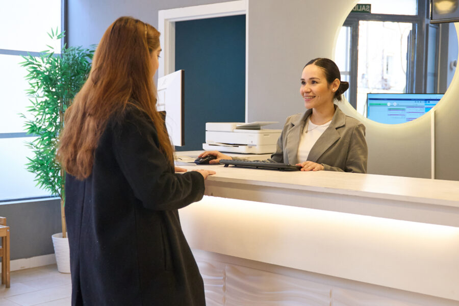 A patient visiting a dental clinic in Istanbul, Turkey