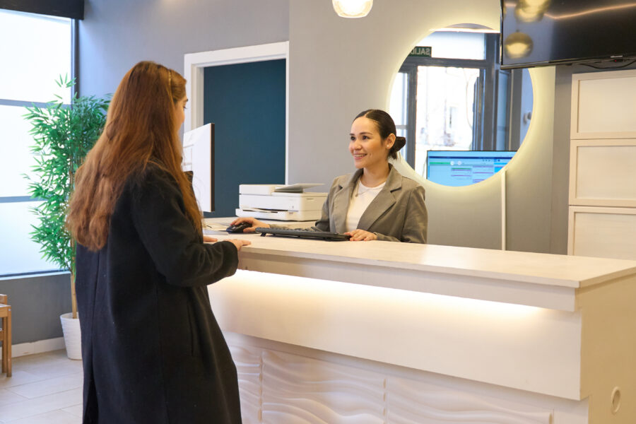 A patient visiting a dental clinic in Istanbul, Turkey