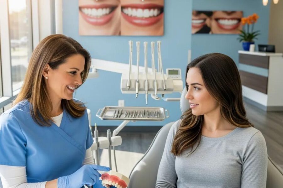 Dental consultation about veneers in turkey in a modern dental clinic