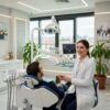Modern dental clinic in Turkey with a dentist and patient, highlighting dental tourism